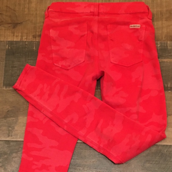 Hudson Red Camo Patterned SkinnyJeans/Pants Sz 25 - Picture 3 of 3